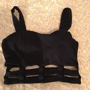 Black caged bralette/crop top