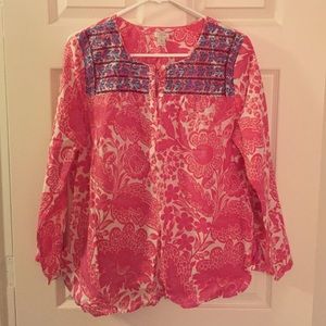 Beautiful Floral JCrew Factory Blouse