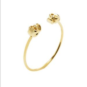 brand new 18k gold plated open skull ring👄