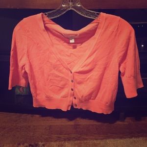 Coral colored cardigan