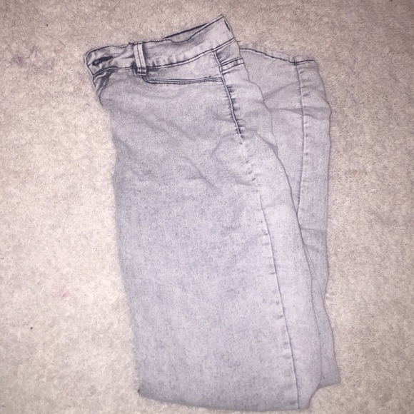 Zara Grey Acid Wash Stretchy Skinny Jeans