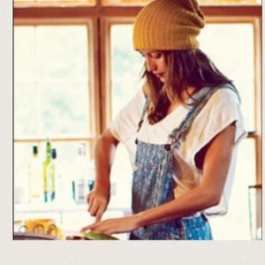 Free People Distressed Floral Print Overalls