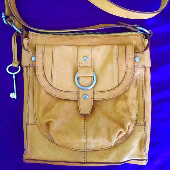 Fossil Mustard Yellow Leather Crossbody