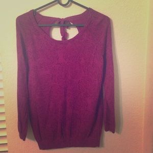 Charlotte Russe purple printed long sleeve blouse