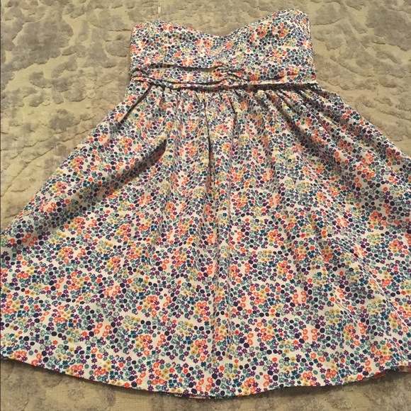 Forever 21 Strapless Dress Multi-colored Flowers