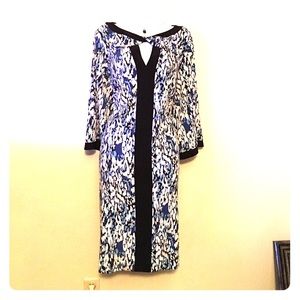 Gorgeous Blue,gray and white Dress