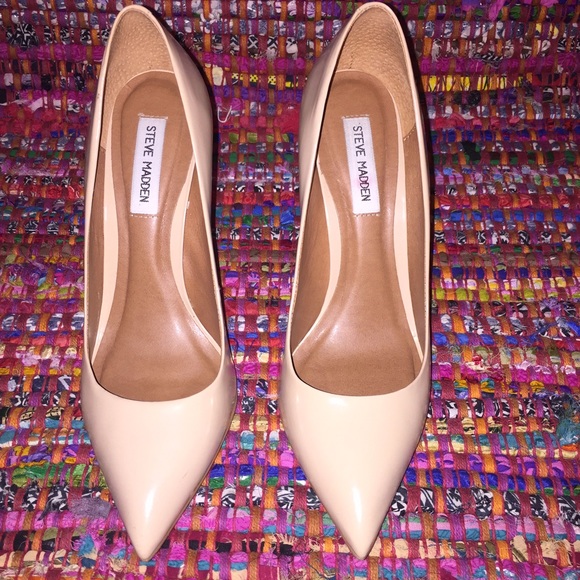 Patent leather pumps.