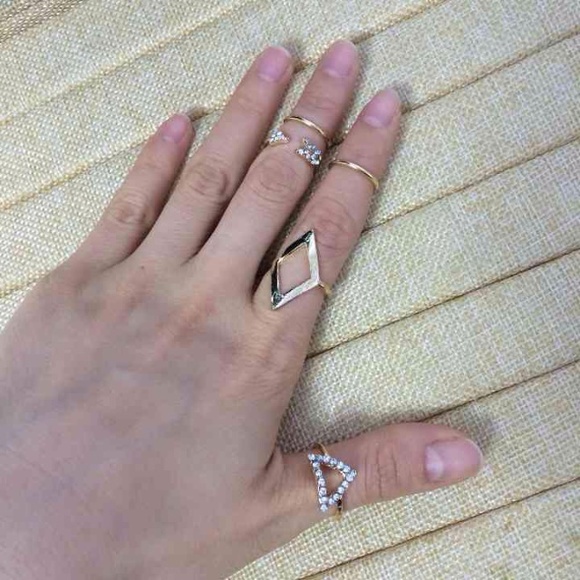 Golden Boho vintage rings set