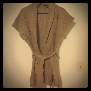 Oversized Belted Button Front Sweater