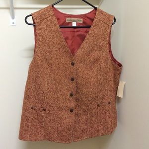 Tweed snap front vest