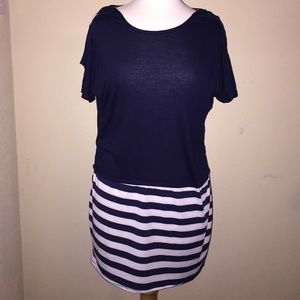 Navy and white dress