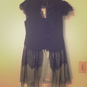 NWT Lace Trim Button Down Vest