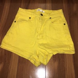 Yellow Forever 21 High Waisted Shorts Size 0