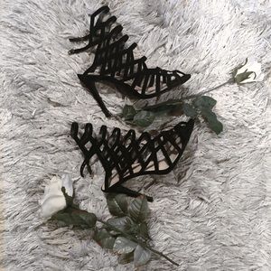 Black strappy heels