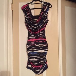 Backless multicolor Bebe dress