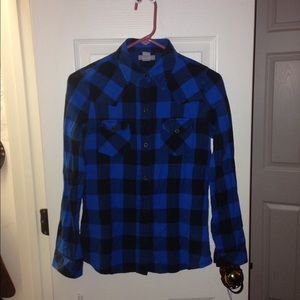 Blue and black flannel