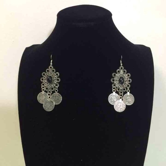 Boho style coins fringe earrings