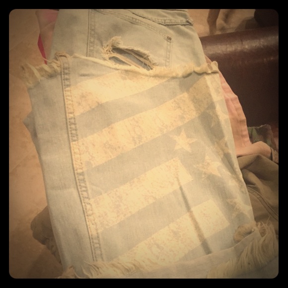 Free People American Flag Jeans