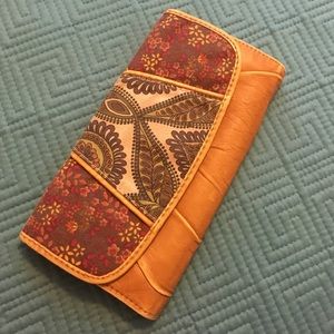 Yellow floral print wallet