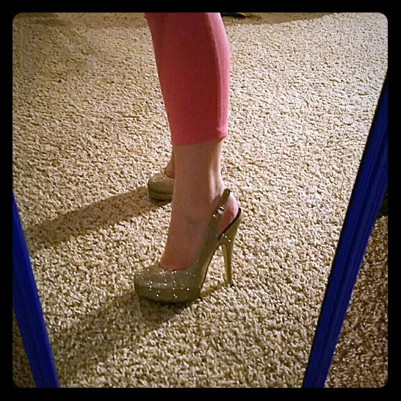 Gold Glitter Heels