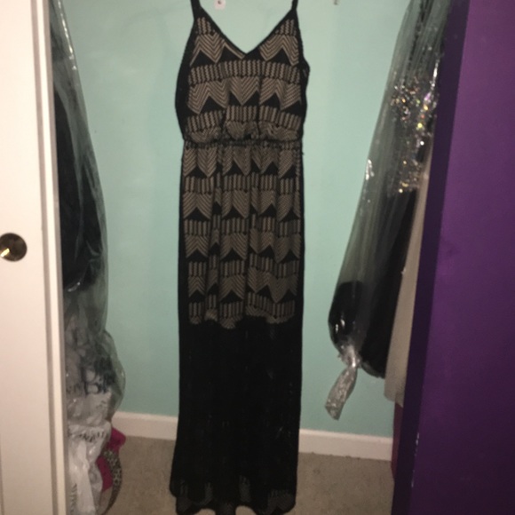 Long Black & Tan Maurice Dress