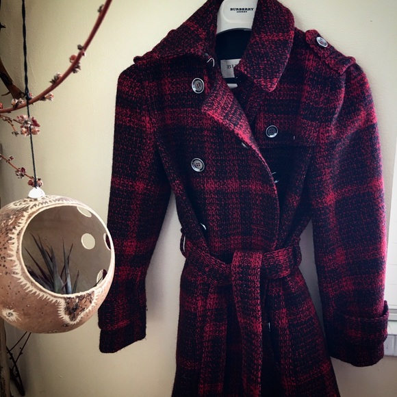Burberry tweed jacket.