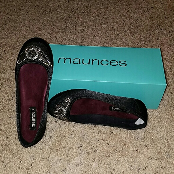 Glitzy Black Flats
