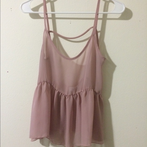 Silk Sheer Mauve Peplum Blouse