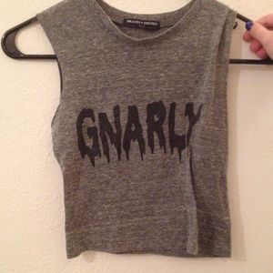 Cropped Grey Graphic Tee