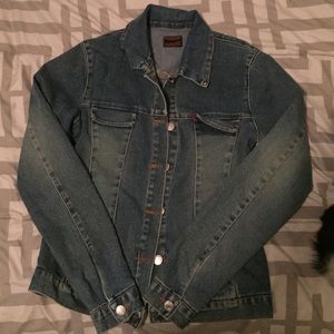 Leopard path denim jacket