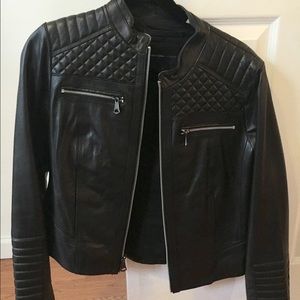 Black real leather jacket