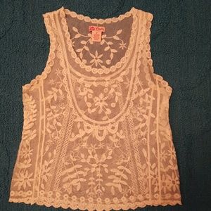 Cream colored lace tank top