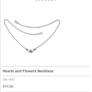 James Avery double heart and flowers necklace