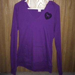 Purple Victoria Secret V Neck Hoodie