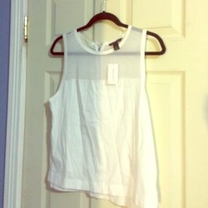 White, lace back cotton banana republic tank top.