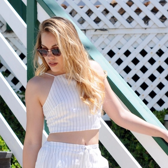 Tops | Pin Stripe Crop Top | Poshmark