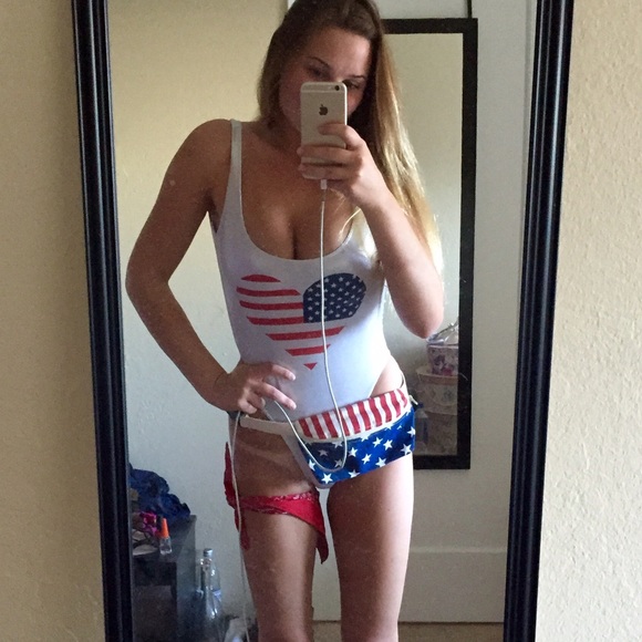 American apparel American flag body suit