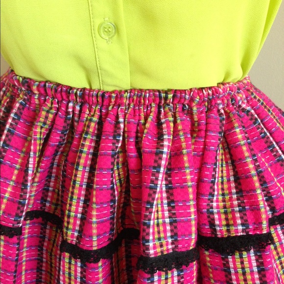 S - M Classic gingham checkered checks skirt in pink - Picture 2 of 4