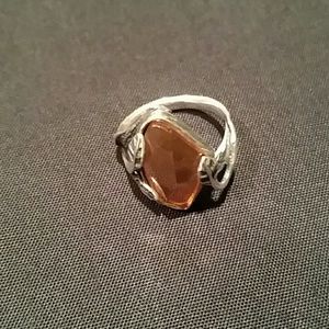 Silpada Ring - Sterling Silver and Amber Size 7