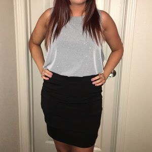 Grey and black dress