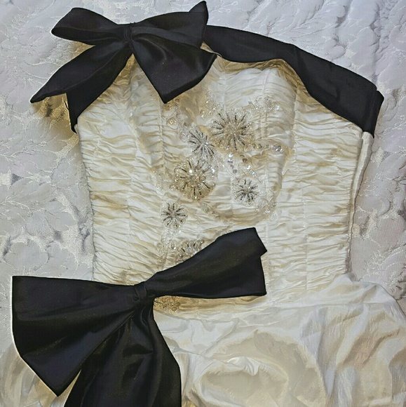 White & Black Gown