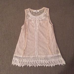 Sleeveless, lace blouse