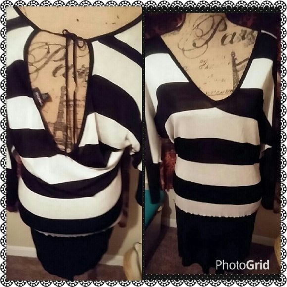BeBe mini open back sweater dress