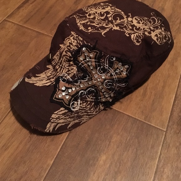 Dark brown bling hat