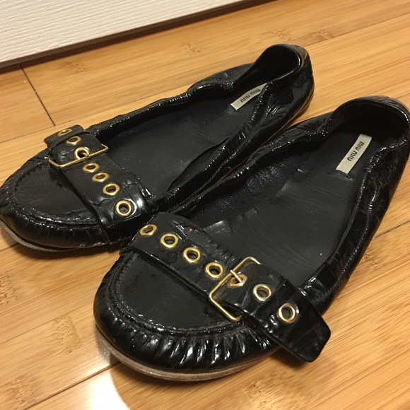 Miu Mui black patent flats - Picture 2 of 4