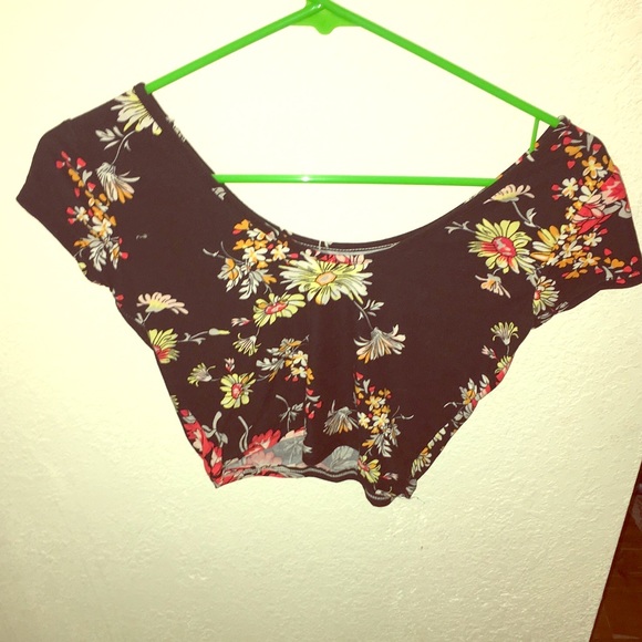 Floral Scoopneck Crop Top