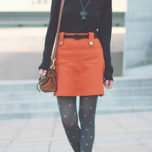 Orange H&M skirt with gold buttons