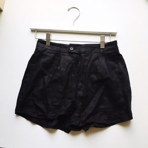 Highwaisted Urban Outfitters Black Linen Shorts