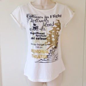 Graphic White T Shirt / Gold Design