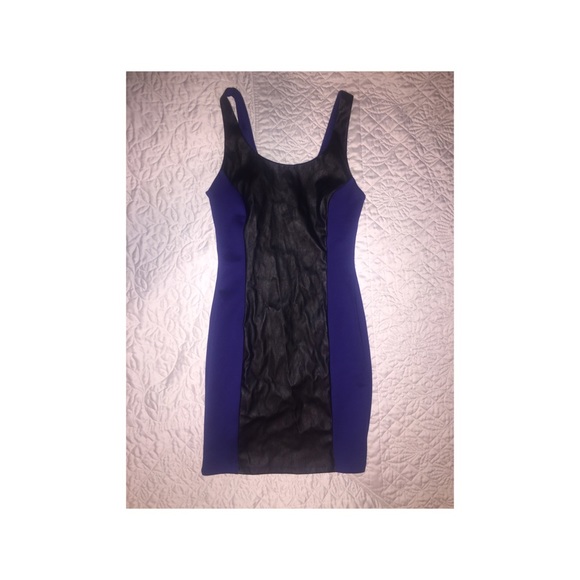 Leather Panel Mini Dress